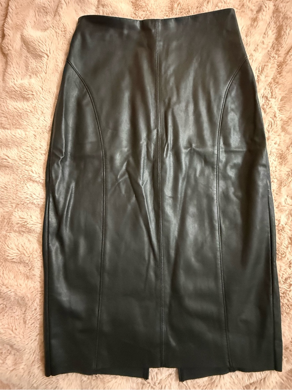 Express Black Faux Leather Pencil Skirt